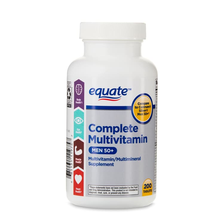 Equate Complete Multivitamin/Multimineral Supplement Tablets, Men 50+