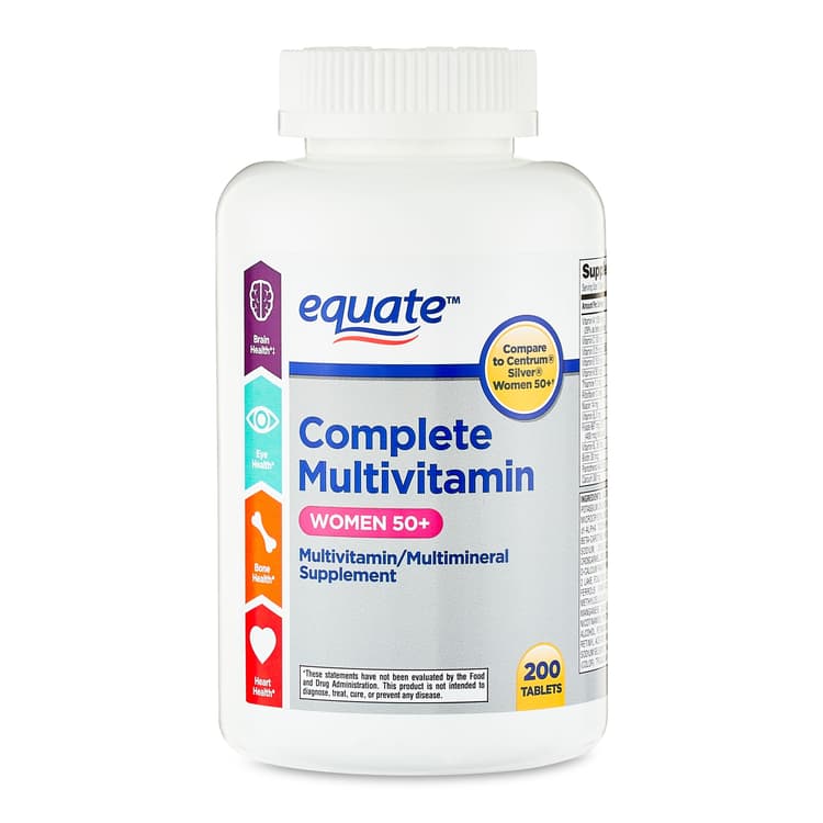 Equate Complete Multivitamin/Multimineral Supplement Tablets, Women 50+