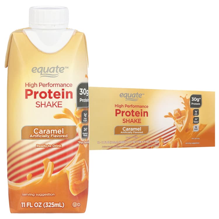 Equate High Performance Protein Nutrition Shake, Caramel