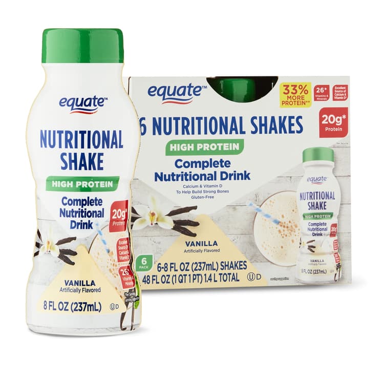Equate High Protein Nutritional Shakes, Vanilla