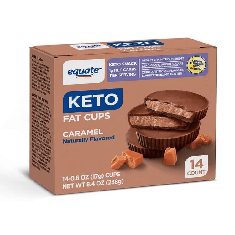 Equate Keto Fat Cups, Caramel, Keto Snack