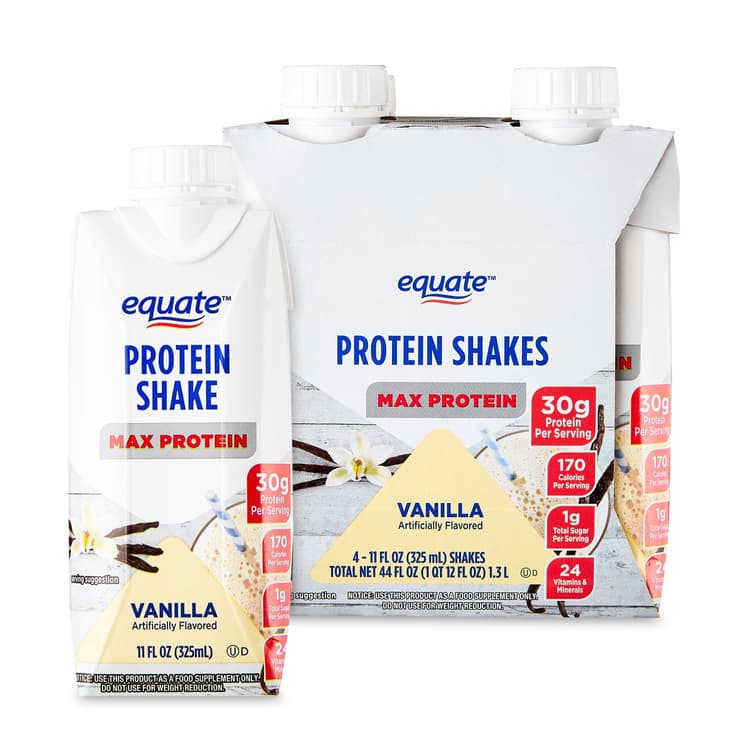 Equate Protein Shakes Vanilla 4 Shakes