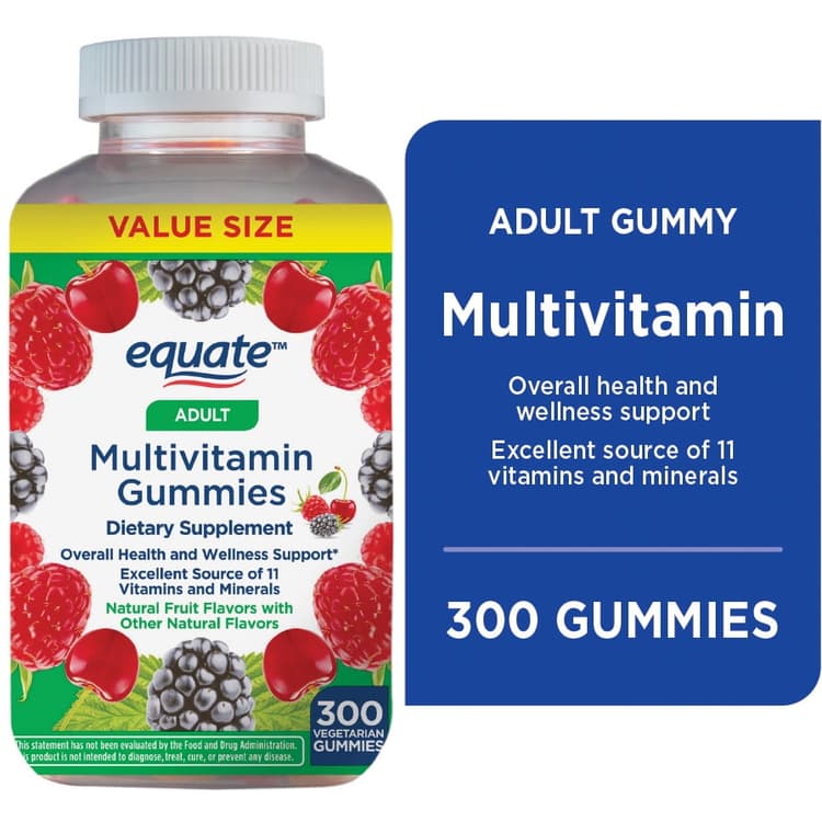 Equate Multivitamin Gummies For General Health, Natural Fruit