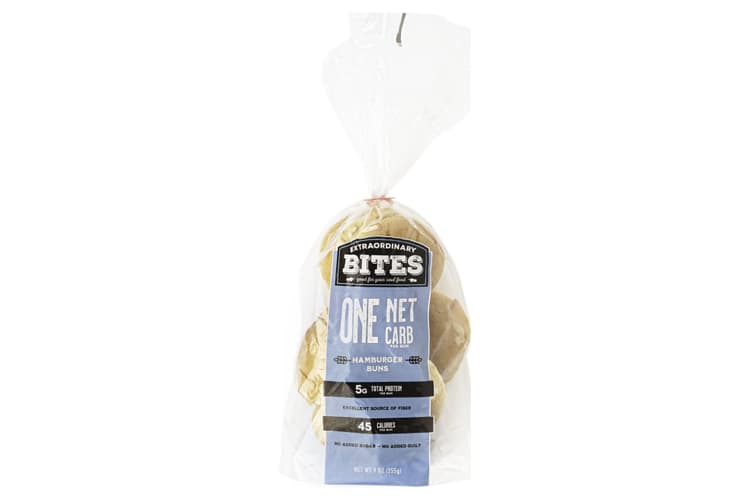 Extraordinary Bites Hamburger Buns - Low Carb, Great Taste, All Natural Ingredients Bag