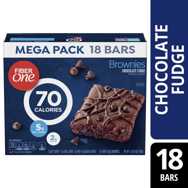Fiber One 70 Calories Brownies Chocolate Fudge, Mega Pack