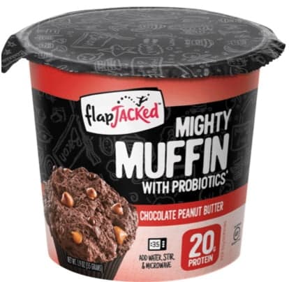Flapjacked Mighty Muffin Chocolate Peanut Butter Microwavable Muffin Cup -Gluten-Free