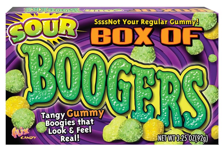 Sour Tangy Gummy Boogers Halloween Candy Theater