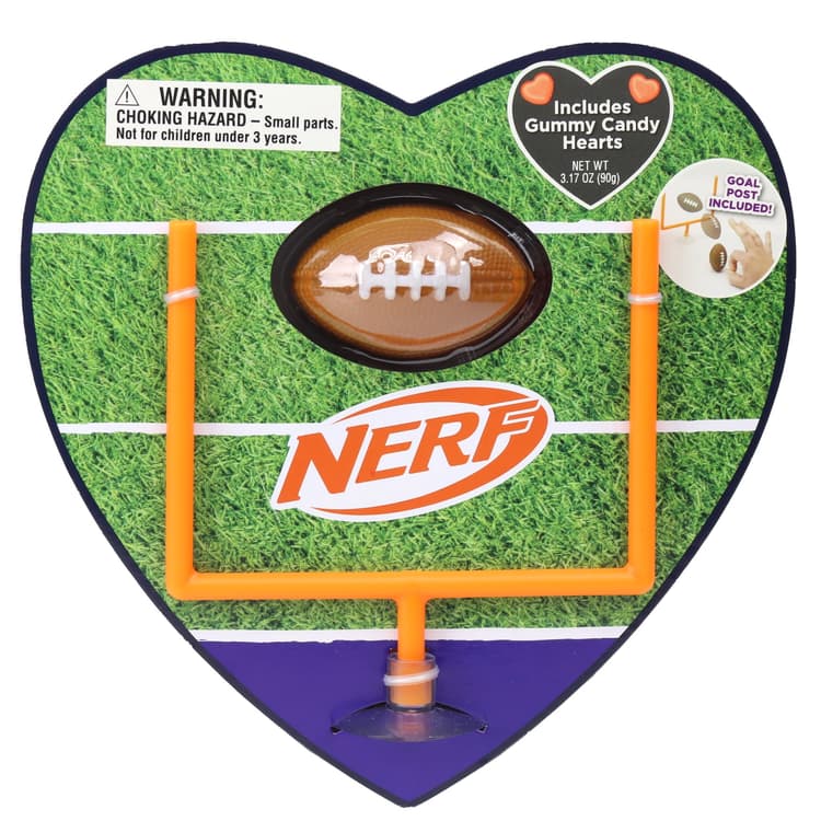 Frankford Nerf Valentine'S Football Heart With Gummy Candy