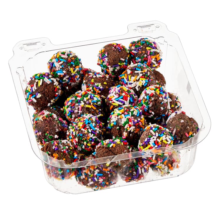 Freshness Guaranteed Chocolate Donut Holes With Sprinkles