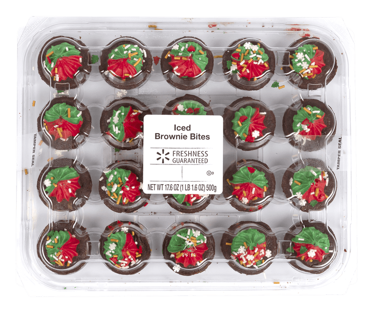 Freshness Guaranteed Holiday Iced Brownie Party Tray