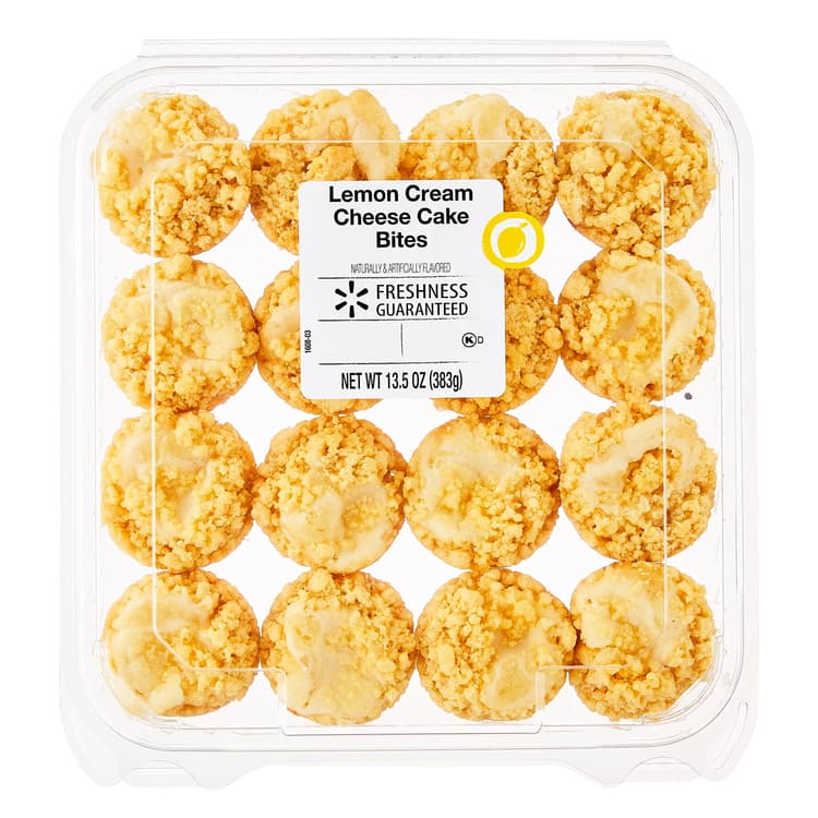 Freshness Guaranteed Lemon Cream Mini Cheese Cake Bites,, Clamshell, Shelf-Stable/Ambient