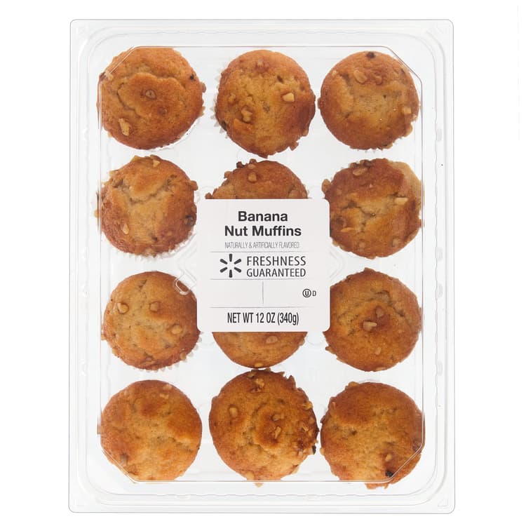 Freshness Guaranteed Mini Banana Nut Muffins, Clamshell, (Shelf Stable, Ambient
