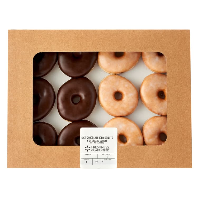 Freshness Guaranteed Regular Chocolate Iced And Glazed Donuts