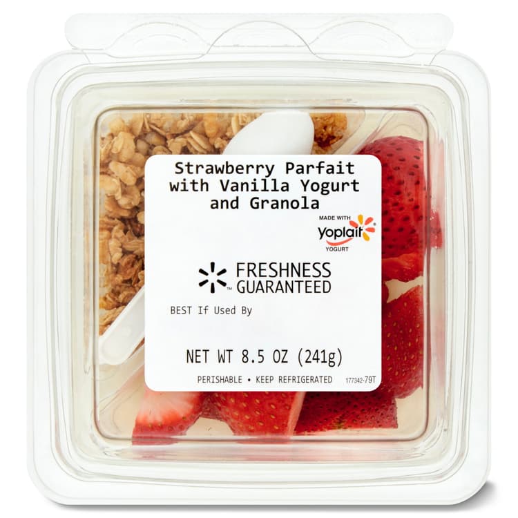 Freshness Guaranteed Strawberry Parfait With Vanilla Yogurt And Granola, Plastic Tub
