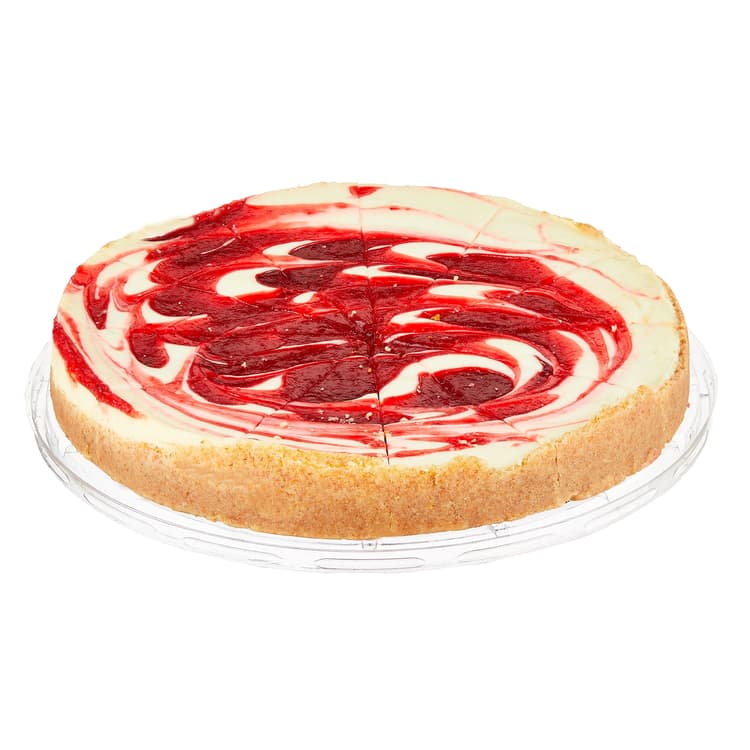 Freshness Guaranteed Strawberry Swirl Cheesecake