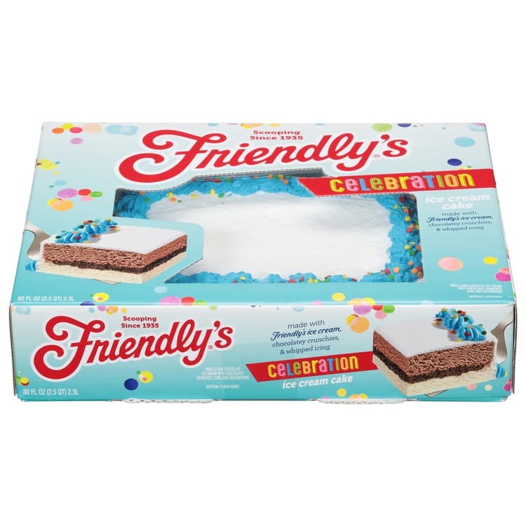 Friendly'S Celebration Blue Sheet Ice Cream Cake With Confetti