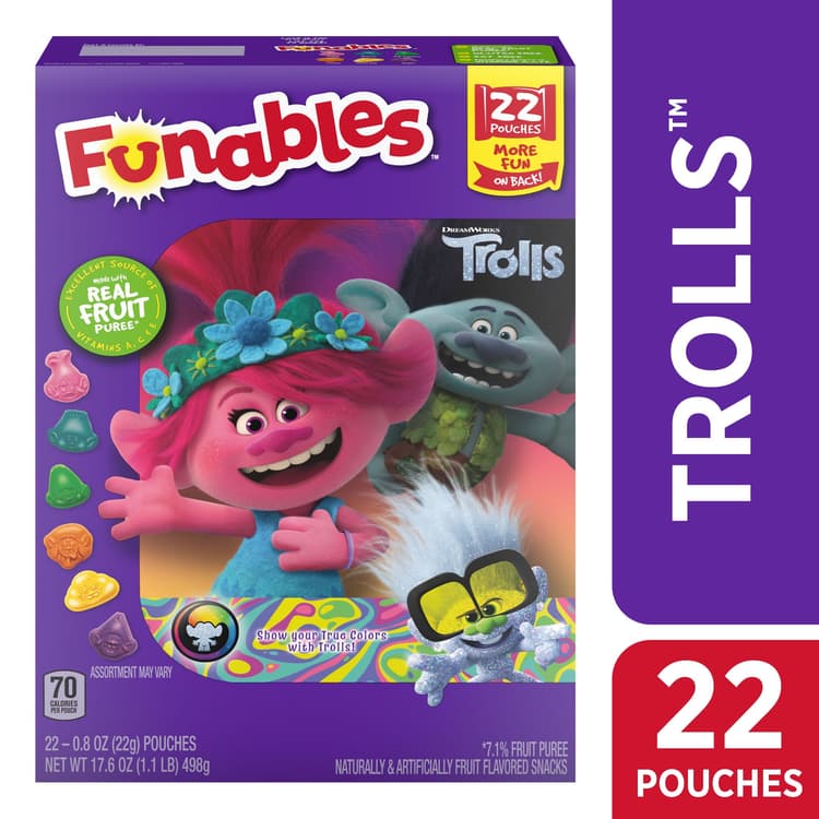 Funables Fruit Flavored Snacks, Trolls