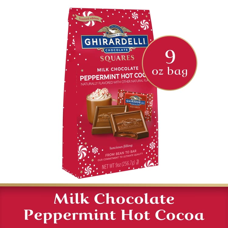 Ghirardelli Milk Chocolate Peppermint Hot Cocoa Squares