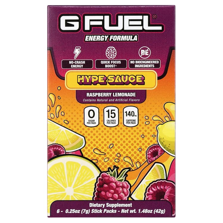Gfuel Hypesauce Energy Powder Drink Mix, Raspberry Lemonade Flavor