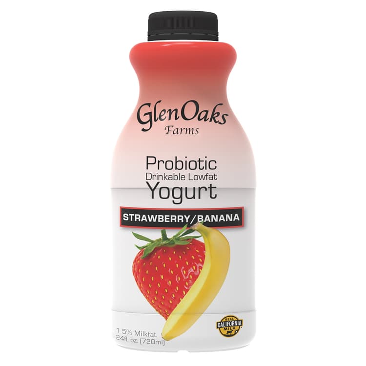 Glenoaks Farms Probiotic Lowfat Strawberry And Banana Yogurt Drink