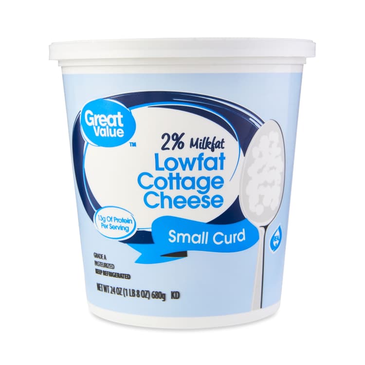 Great Value 2% Milkfat Lowfat Small Curd Cottage Cheese, Tub