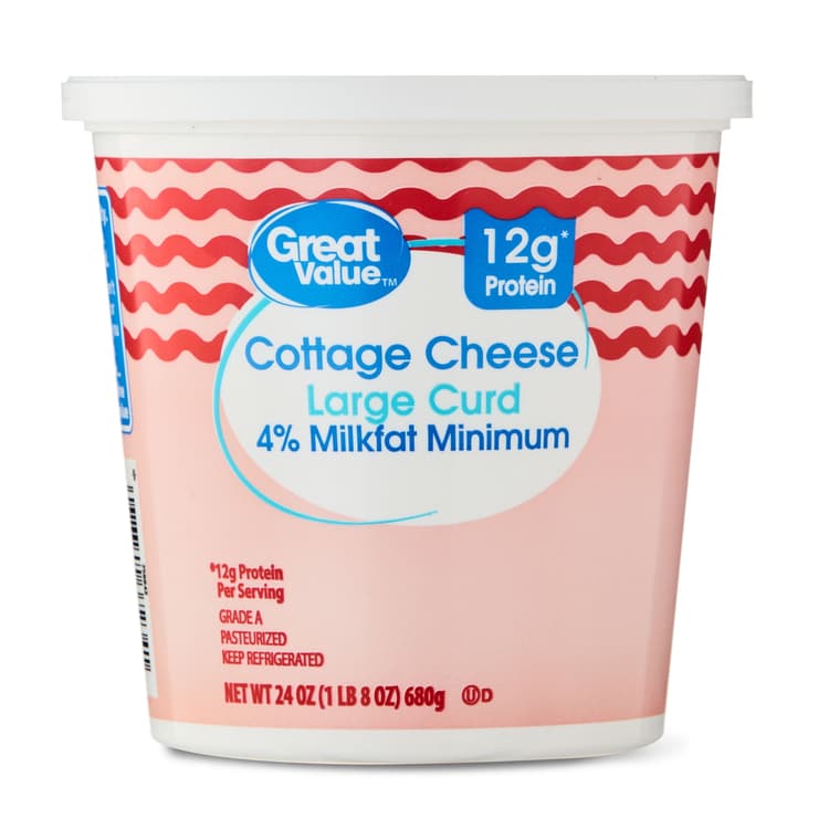 Great Value 4% Milkfat Minimum Large Curd Cottage Cheese