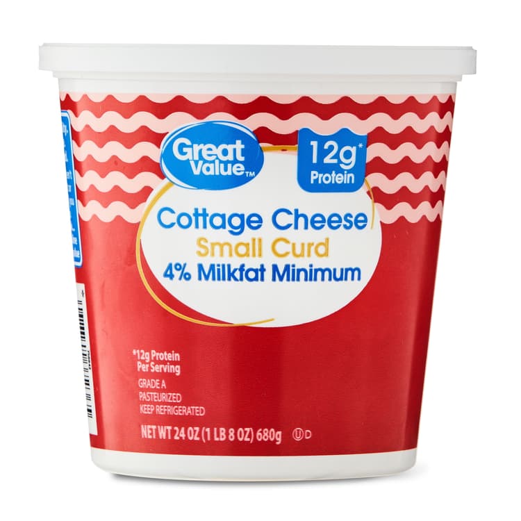 Great Value 4% Milkfat Minimum Small Curd Cottage Cheese
