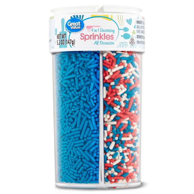 Great Value 4 In 1 Decorating Sprinkles, All Occasion