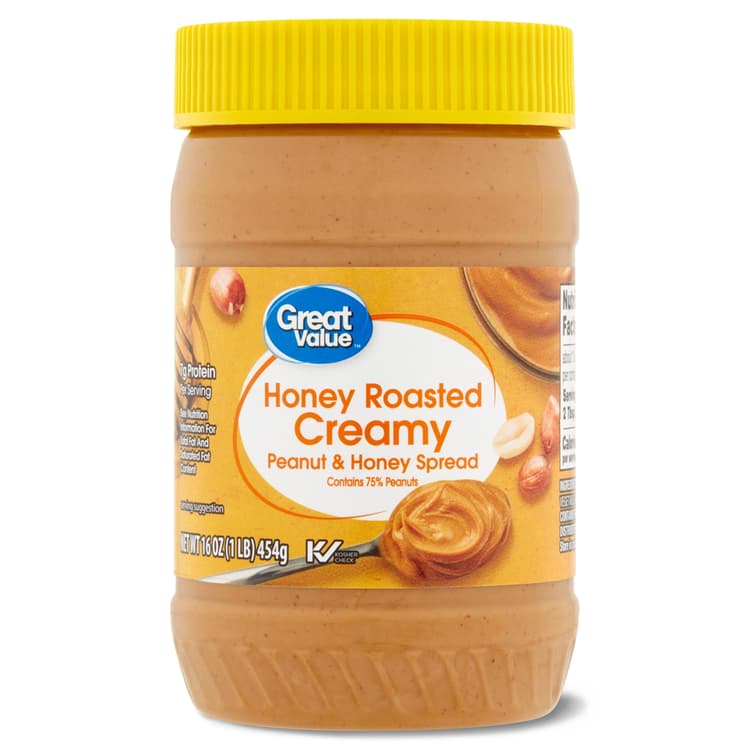 Great Value 7 Grams Protein Honey Roasted Creamy Peanut And Honey Spread