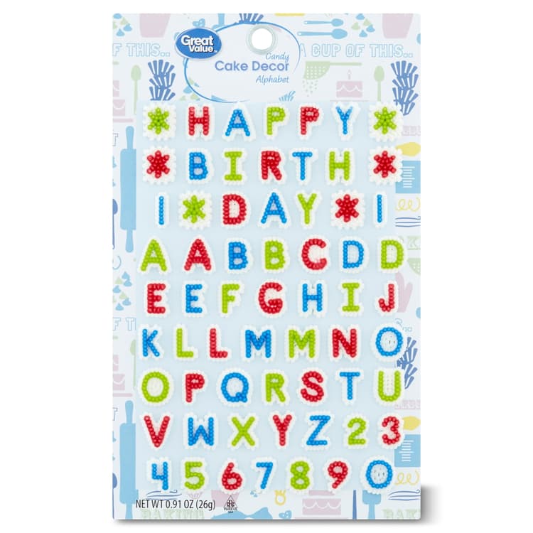 Great Value Alphabet Candy Cards
