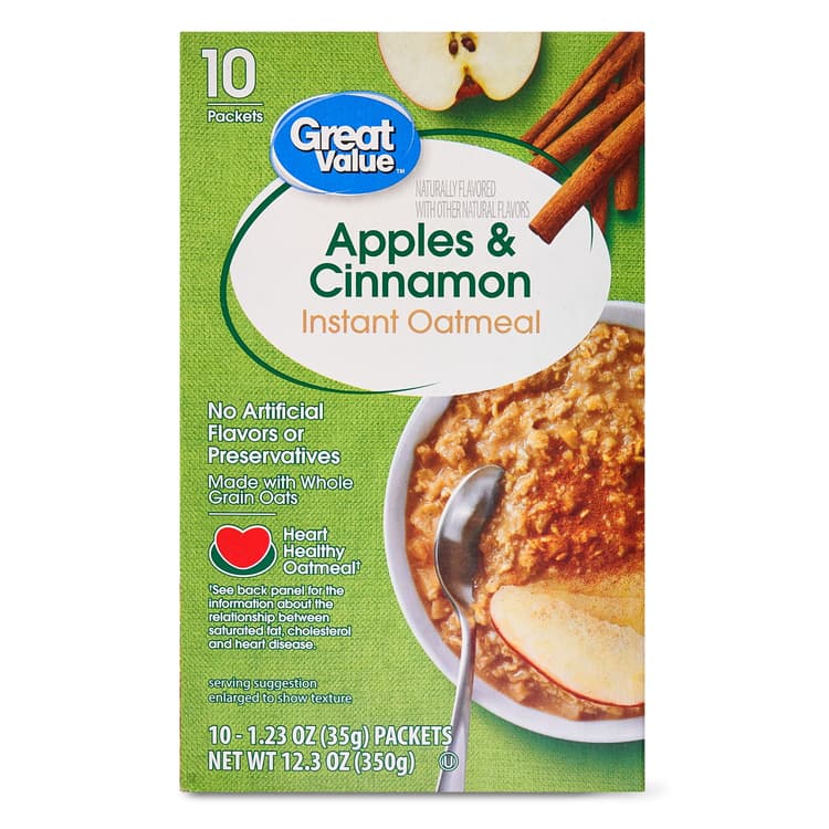 Great Value Apples & Cinnamon Instant Oatmeal