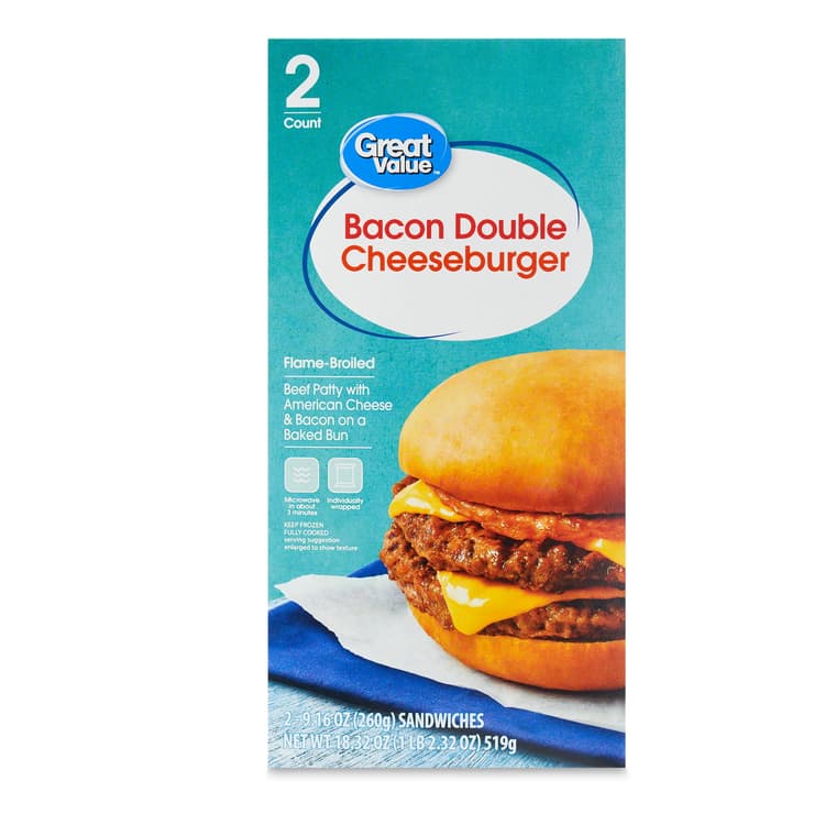 Great Value Bacon Double Cheeseburger Sandwiches