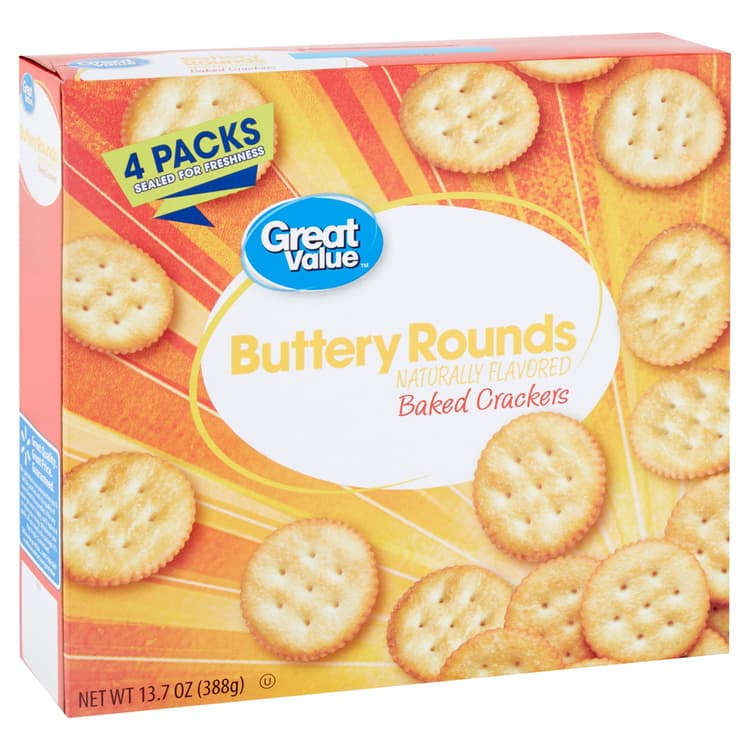 Great Value Baked Buttery Round Crackers