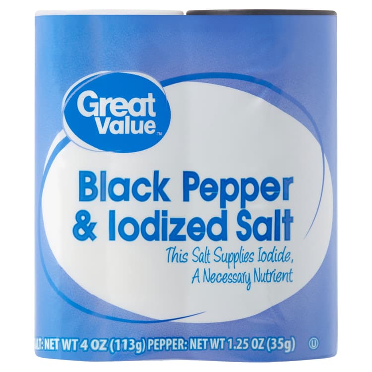 Great Value Black Pepper & Iodized Salt