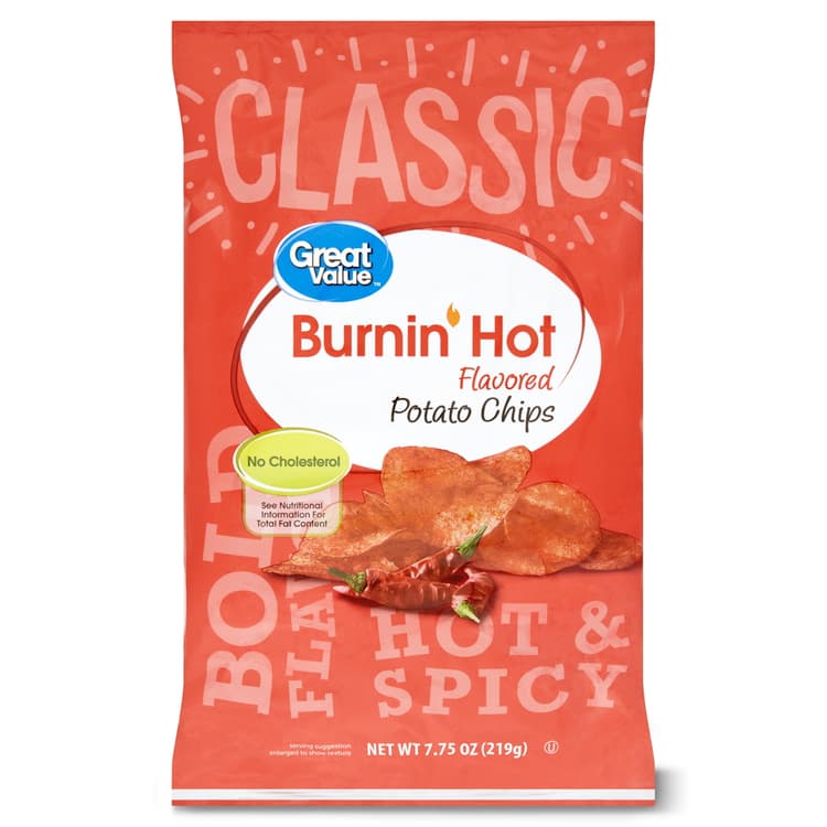 Great Value Burnin' Hot Flavored Potato Chips