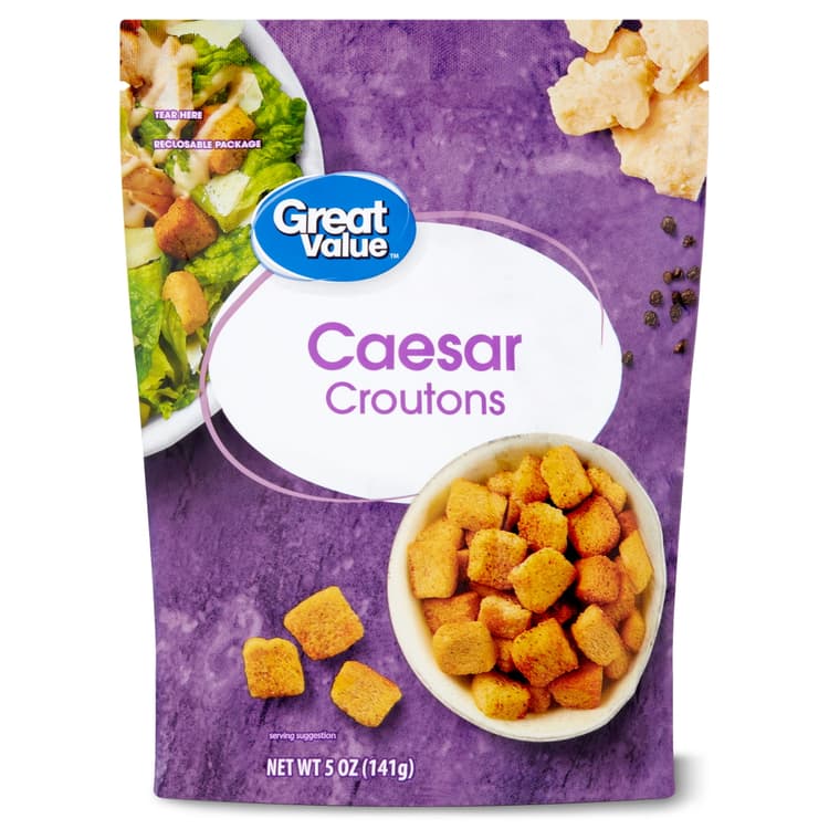 Great Value Caesar Croutons, Resealable Bag