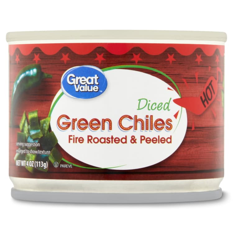 Great Value Canned Hot Diced Green Chiles