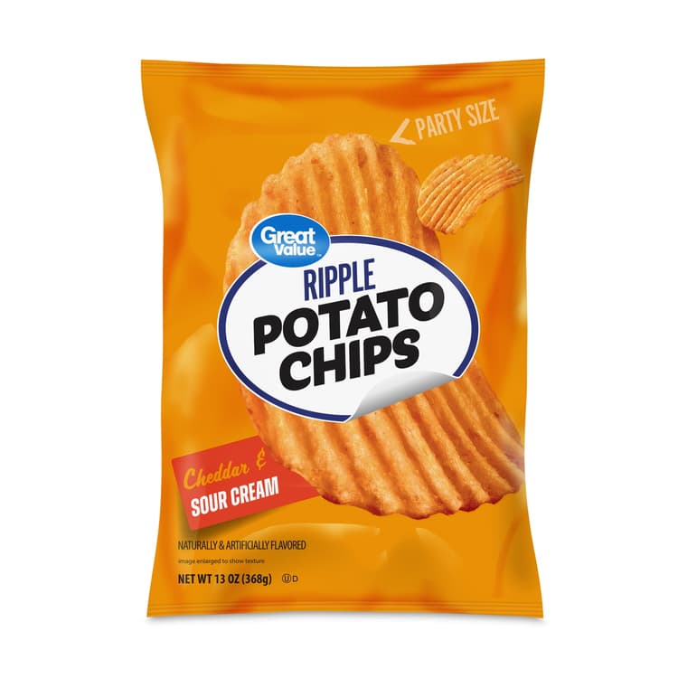 Great Value Cheddar & Sour Cream Potato Chips Party Size!
