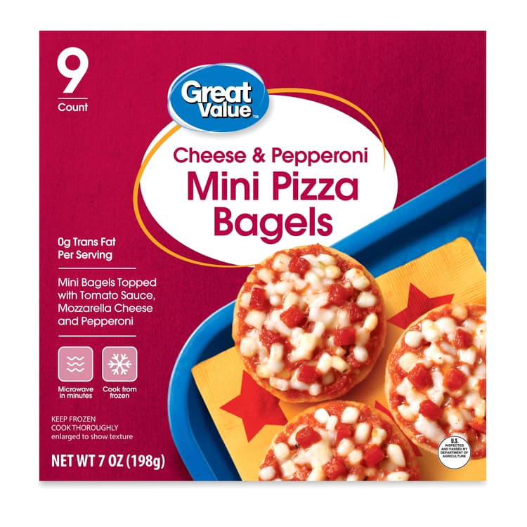 Great Value Cheese & Pepperoni Mini Pizza Bagels
