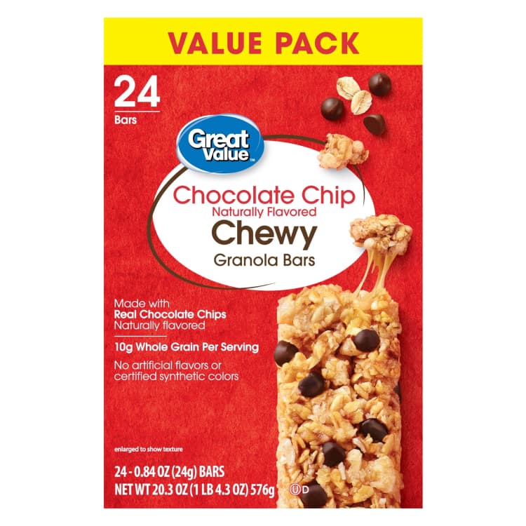 Great Value Chocolate Chip Flavored Chewy Granola Bars