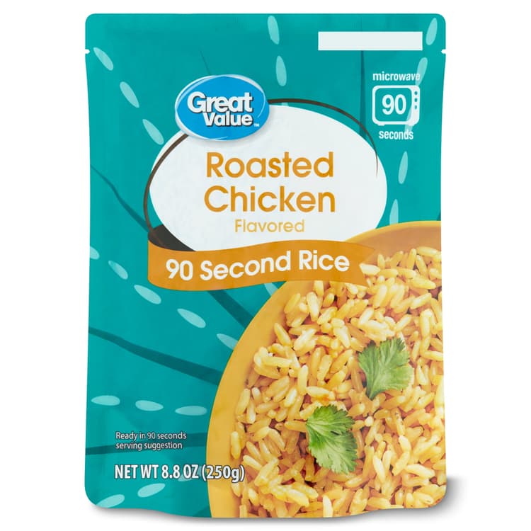 Great Value Chicken Flavored Rice 90 Second Pouch