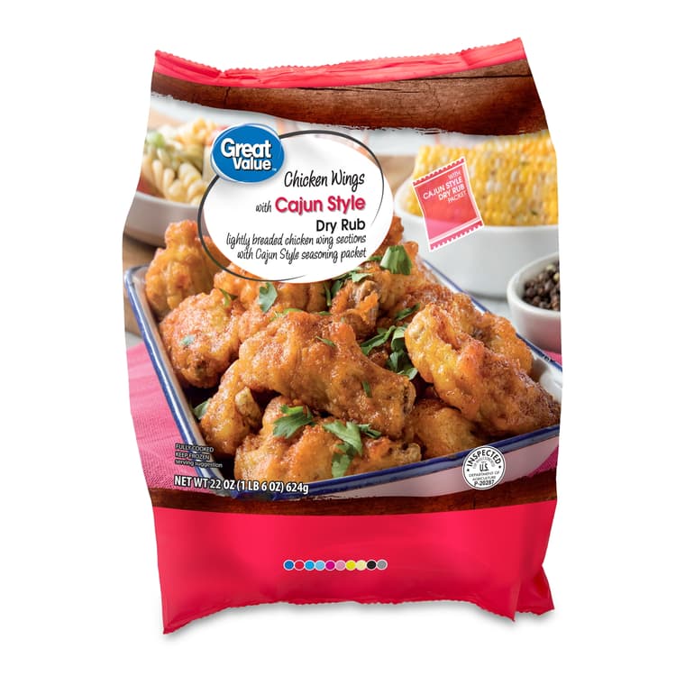 Great Value Chicken Wings With Cajun Style Dry Rub, Whole
