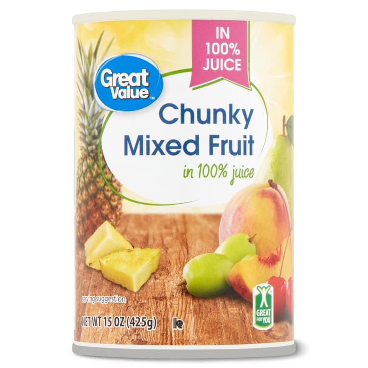 Great Value Chunky Mixed Fruit In 100% Juice