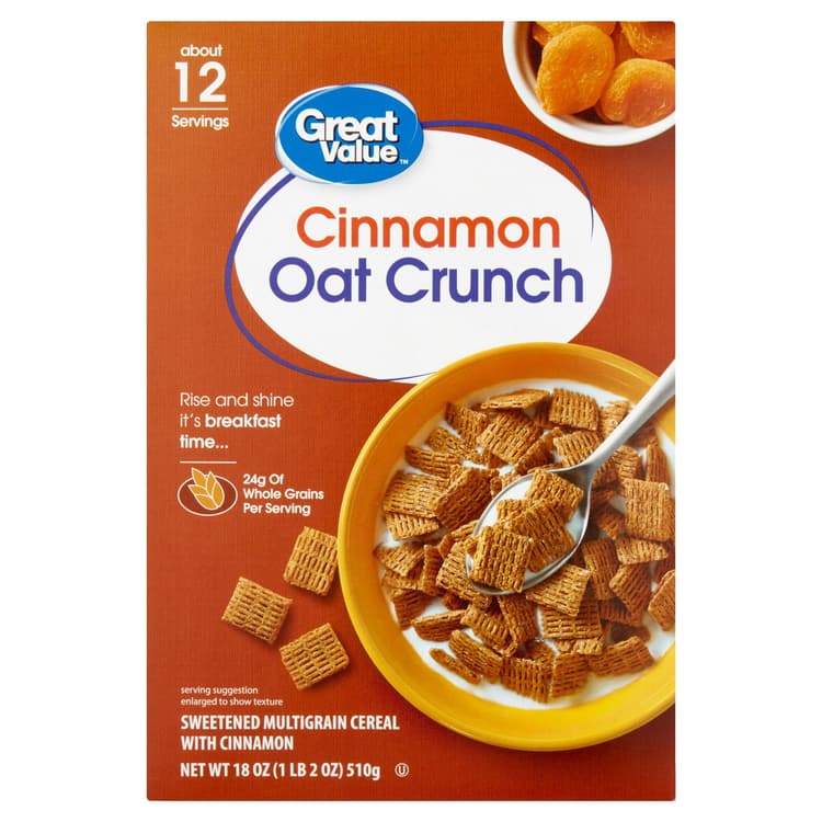 Great Value Cinnamon Oat Crunch Whole Grain Oat Cereal
