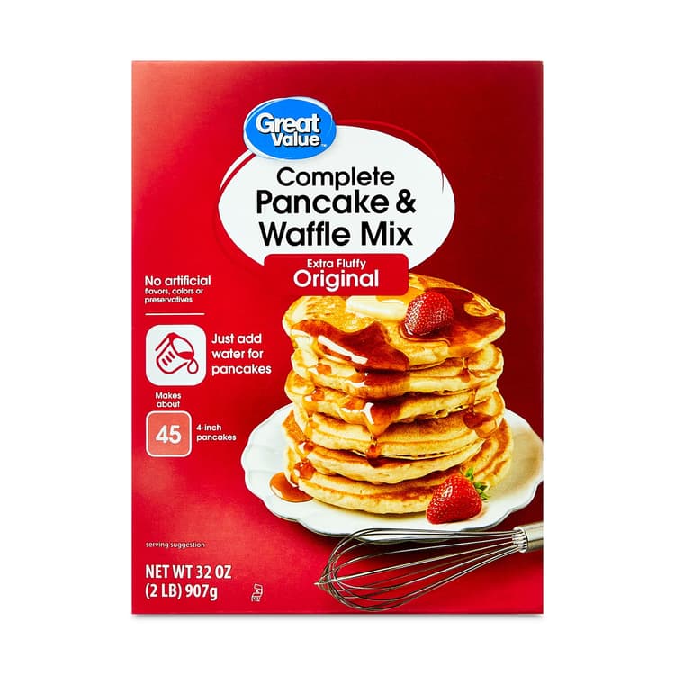 Great Value Complete Pancake & Waffle Mix, Extra Fluffy, Original