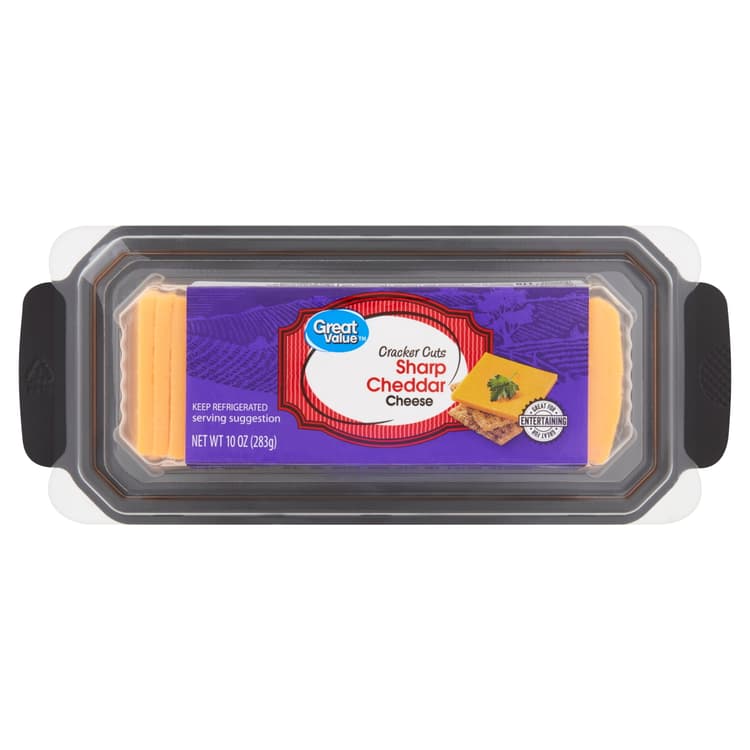Great Value Cracker Cuts Sliced Sharp Cheddar Cheese