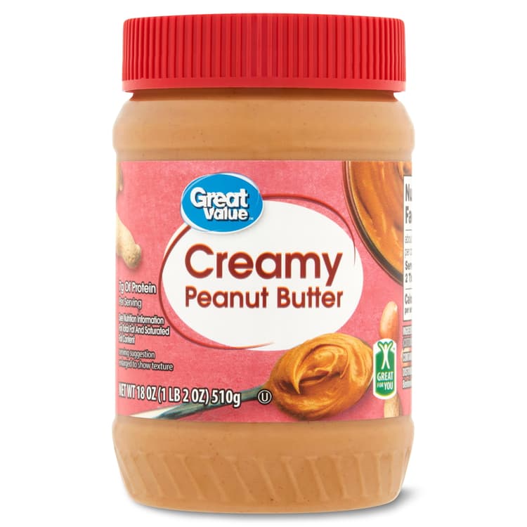 Great Value Creamy Peanut Butter, 18 Ounces