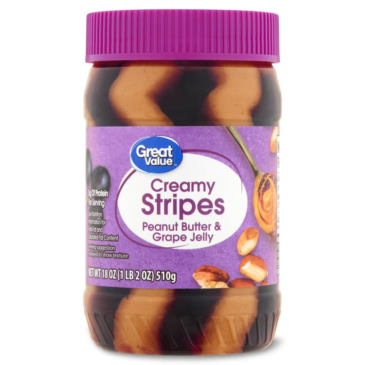 Great Value Creamy Stripes Peanut Butter & Grape Jelly