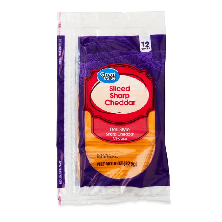 Great Value Deli Style Sliced Sharp Cheddar Cheese