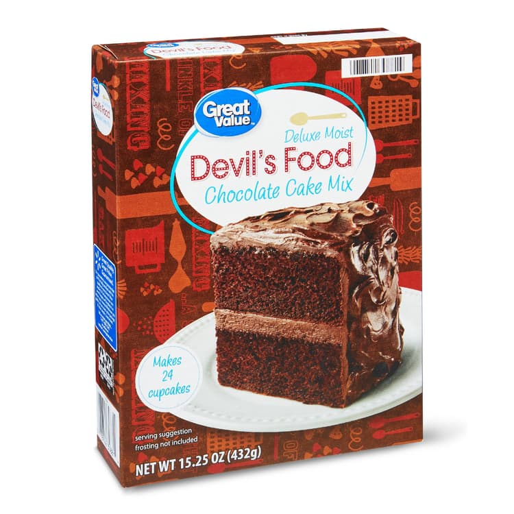 Great Value Deluxe Moist Devil'S Food Chocolate Cake Mix